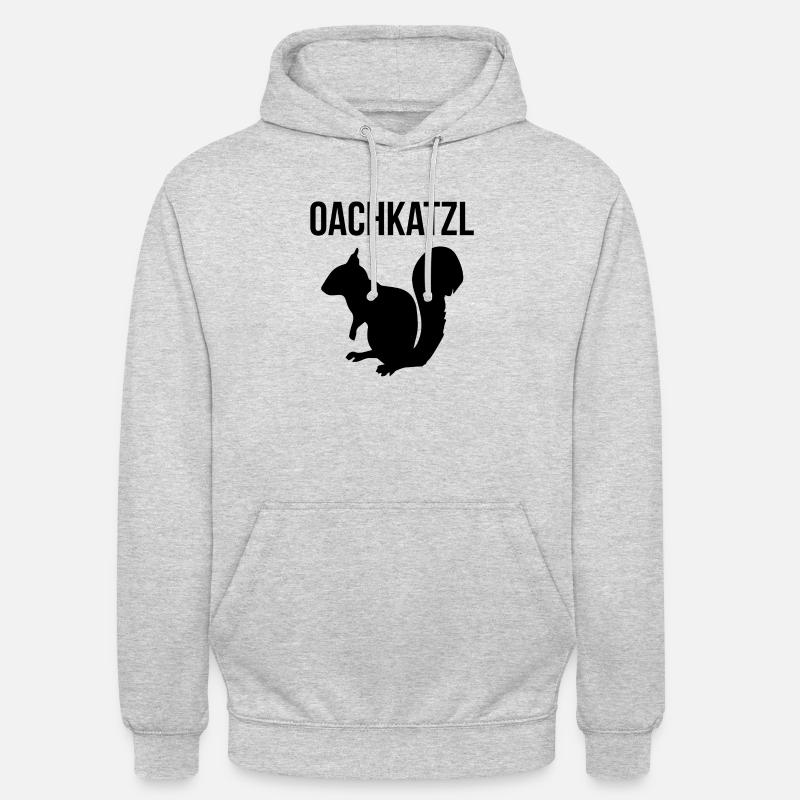 Oachkatzl Eichhörnchen Bayerisch Dialekt - Unisex Hoodie - Hellgrau meliert