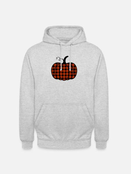 Buffalo Plaid Pumpkin - Unisex Hoodie - light heather grey