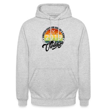 2019 Birthday Born in 2019 vintage Retro. Editio - Unisex Hoodie - light heather grey - Front - Alina (178cm) & Michal (187cm)