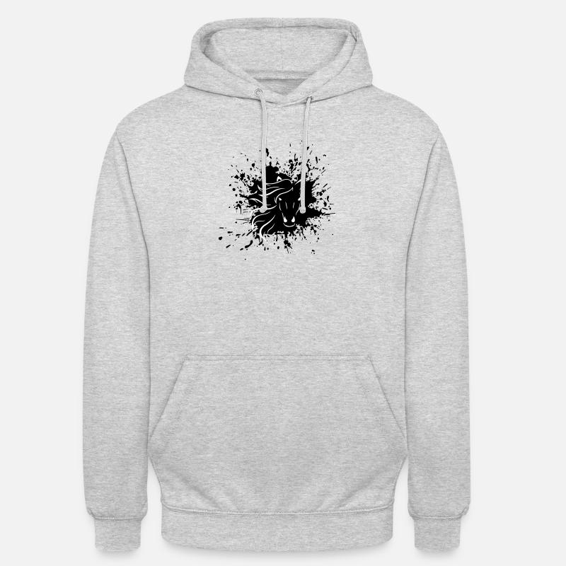 Pferd - Unisex Hoodie - Hellgrau meliert