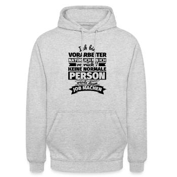 Vorarbeiter Geschenke - Unisex Hoodie - Hellgrau meliert - Vorne - Alina (178cm) & Michal (187cm)