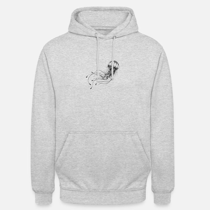 Cadeau de conception de méduse - Sweat-shirt à capuche unisexe - gris clair chiné