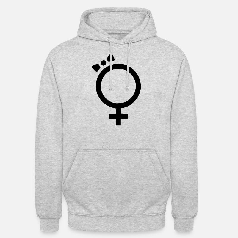 Geschlechtzeichen weibli - Sweat-shirt à capuche unisexe - gris clair chiné