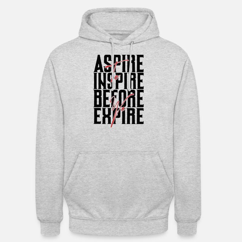 Aspire Avant d’expirer noir - Sweat-shirt à capuche unisexe - gris clair chiné