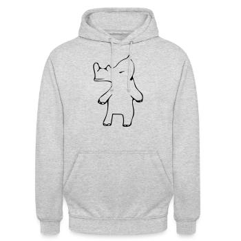Nashorn - Unisex Hoodie - Hellgrau meliert - Vorne - Alina (178cm) & Michal (187cm)