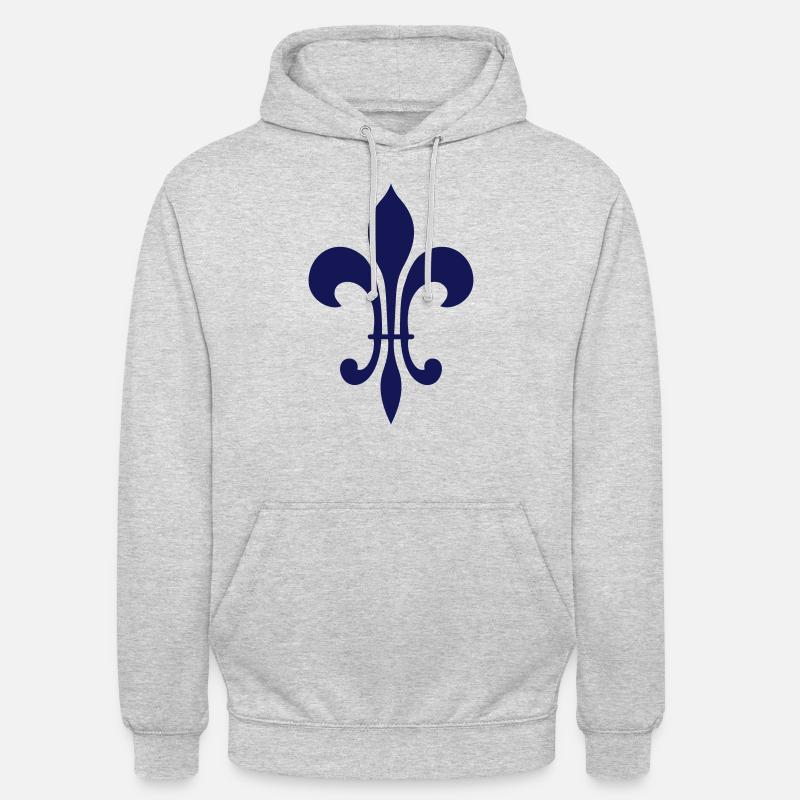 Lily / Vector - Fleur De Lys - Sweat-shirt à capuche unisexe - gris clair chiné