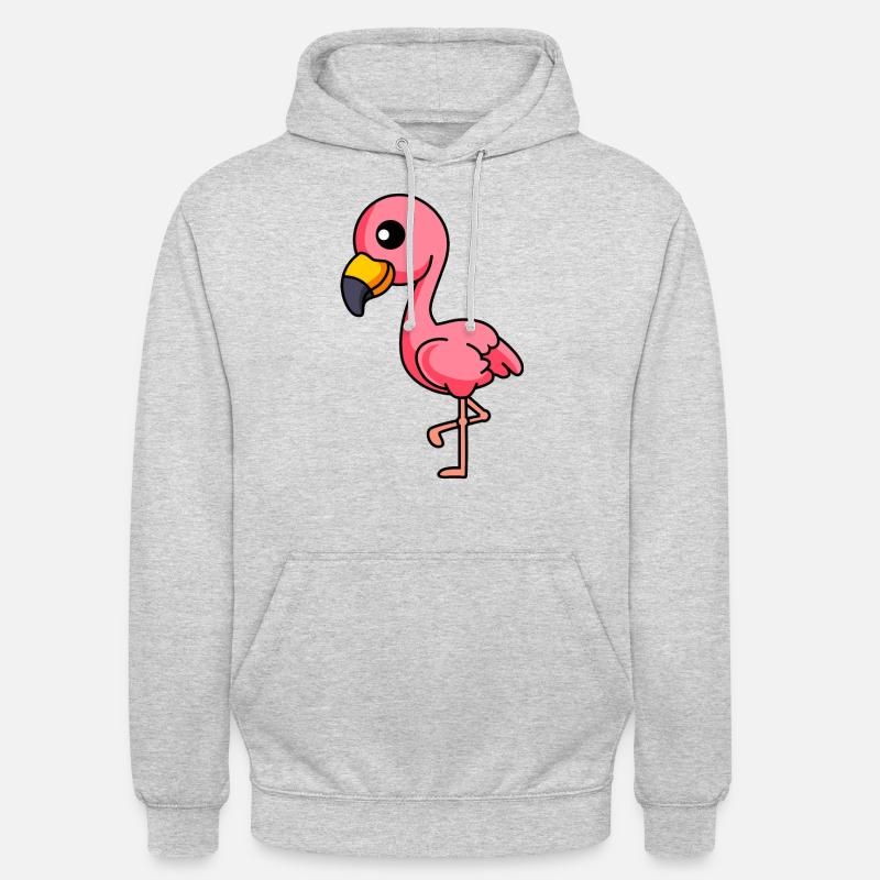 Flamingo Comic Animal - Sweat-shirt à capuche unisexe - gris clair chiné