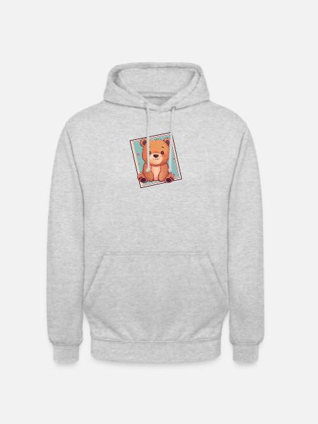 Baer Waldtier Bar - Unisex Hoodie - Hellgrau meliert
