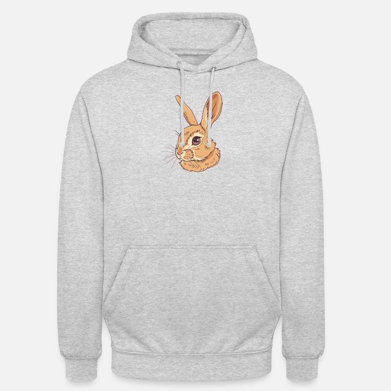 Bunny Tooth Bunny Bunnies - Sweat-shirt à capuche unisexe - gris clair chiné