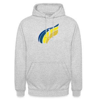 Flugbegleiter Flugzeug - Unisex Hoodie - Hellgrau meliert - Vorne - Alina (178cm) & Michal (187cm)