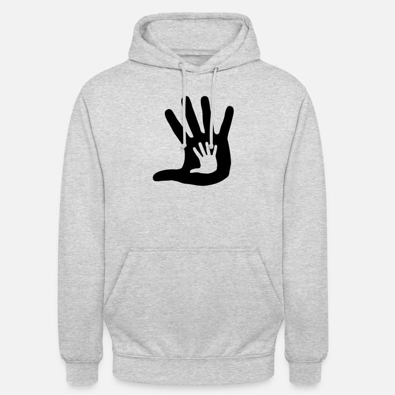 Main dans la Main - Sweat-shirt à capuche unisexe - gris clair chiné