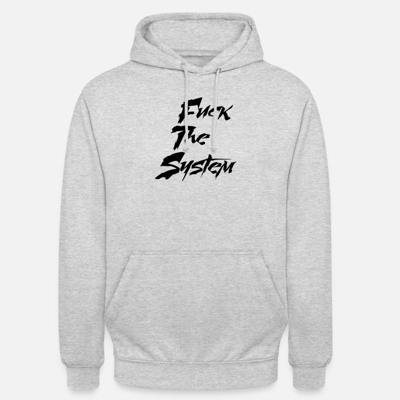 Baiser le système - Sweat-shirt à capuche unisexe - gris clair chiné