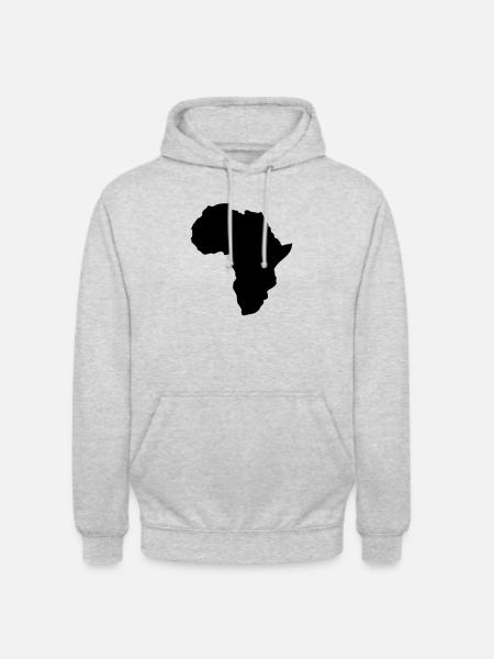 afrikansk kontinent kort afrika tegning afro - Hættetrøje unisex - lysegrå meleret