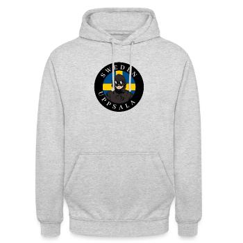 Uppsala Suède - Sweat-shirt à capuche unisexe - gris clair chiné - Devant - Alina (178cm) & Michal (187cm)