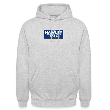 Funny Anti Josh Hawley Joke Slogan Democrats - Unisex Hoodie - light heather grey - Front - Alina (178cm) & Michal (187cm)