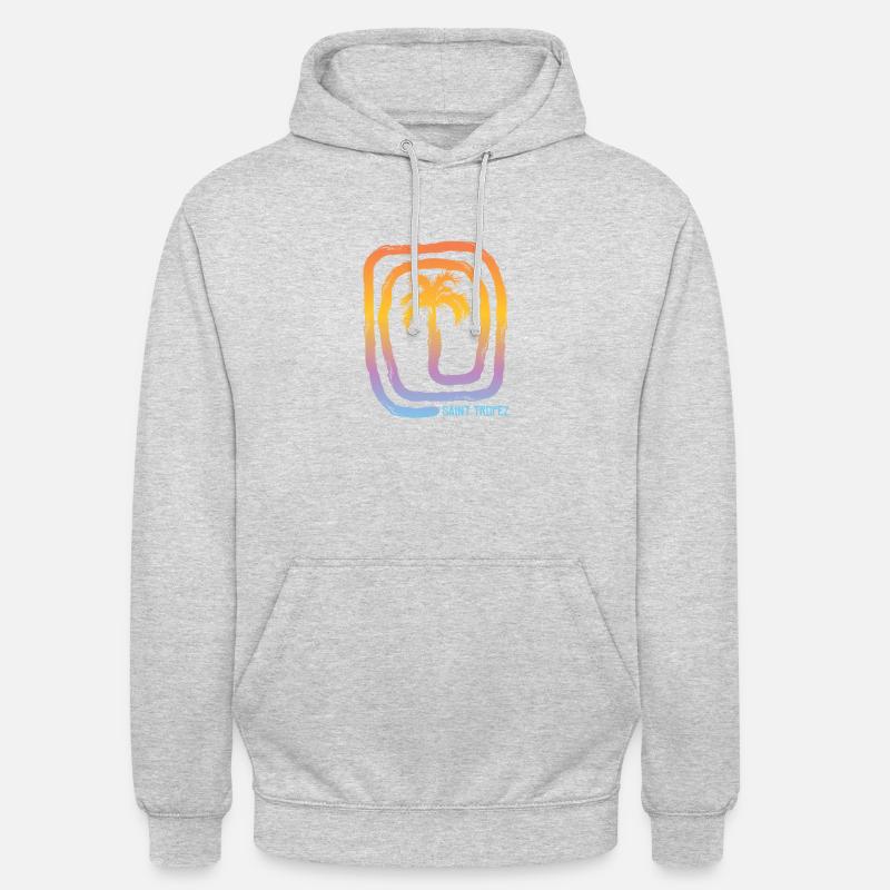 Cool Saint Tropez Palm Tree Souvenir Vacances - Sweat-shirt à capuche unisexe - gris clair chiné