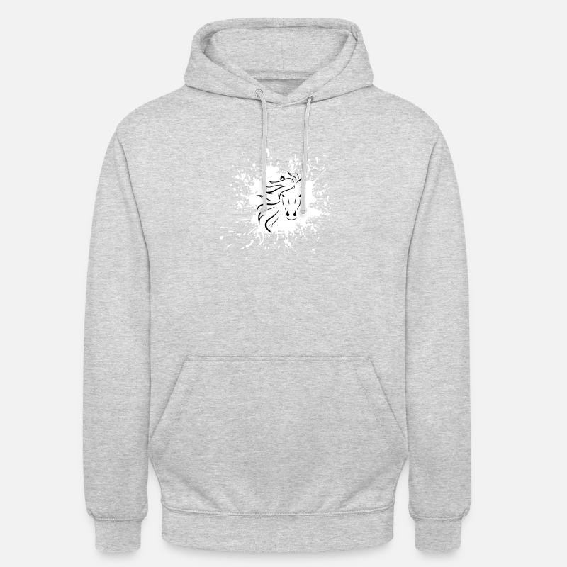 Pferd - Unisex Hoodie - Hellgrau meliert