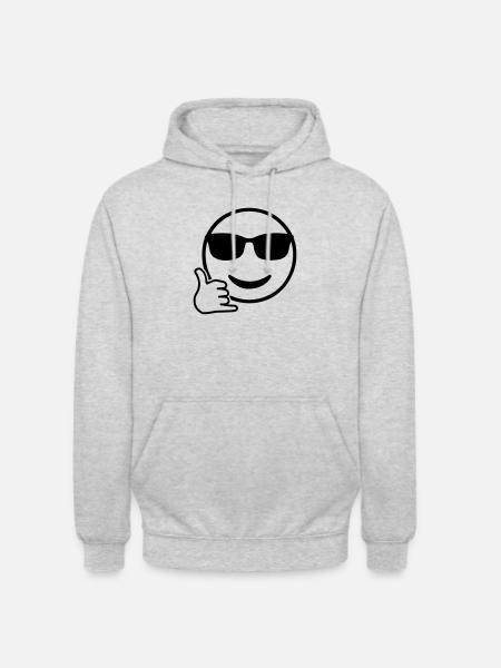 Shaka Emoji - Unisex Hoodie - Hellgrau meliert