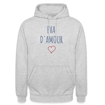 EVA d'amour - COEUR - Sweat-shirt à capuche unisexe - gris clair chiné - Devant - Alina (178cm) & Michal (187cm)
