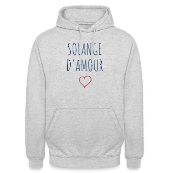 SOLANGE D'AMOUR - COEUR - Sweat-shirt à capuche unisexe - gris clair chiné - Devant - Alina (178cm) & Michal (187cm)