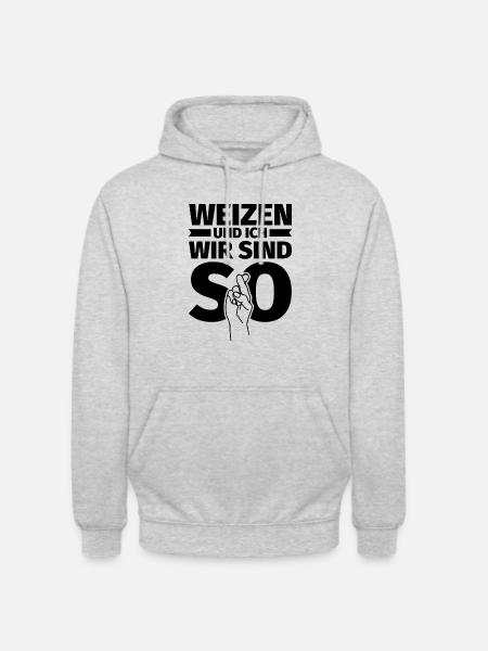 Weizen und ich wir sind so - Unisex Hoodie - Hellgrau meliert