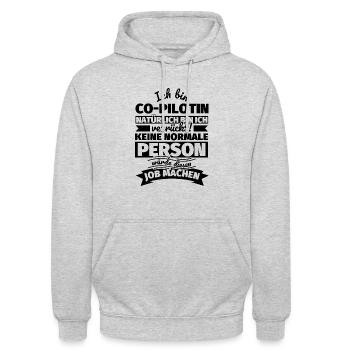 Co-Pilotin Geschenke - Unisex Hoodie - Hellgrau meliert - Vorne - Alina (178cm) & Michal (187cm)