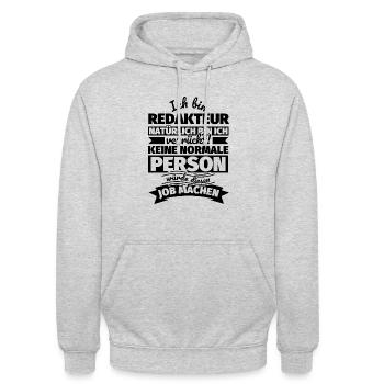 Redakteur Geschenke - Unisex Hoodie - Hellgrau meliert - Vorne - Alina (178cm) & Michal (187cm)