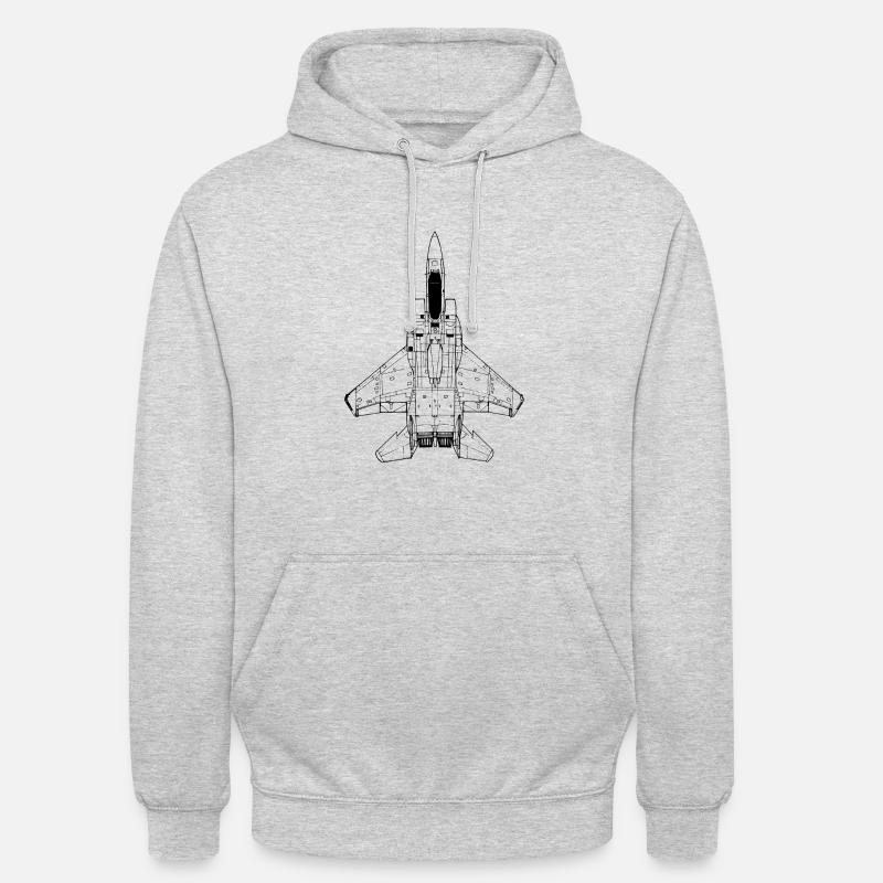 F-15 Strike Eagle - Sweat-shirt à capuche unisexe - gris clair chiné