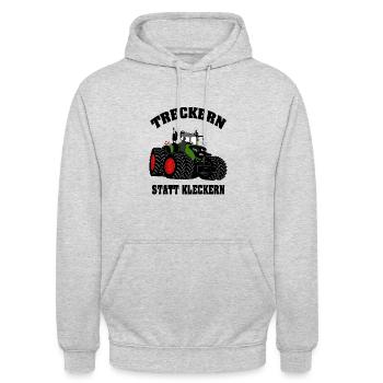 Traktor - Schlepper - Landwirt - Bauer - Unisex Hoodie - Hellgrau meliert - Vorne - Alina (178cm) & Michal (187cm)