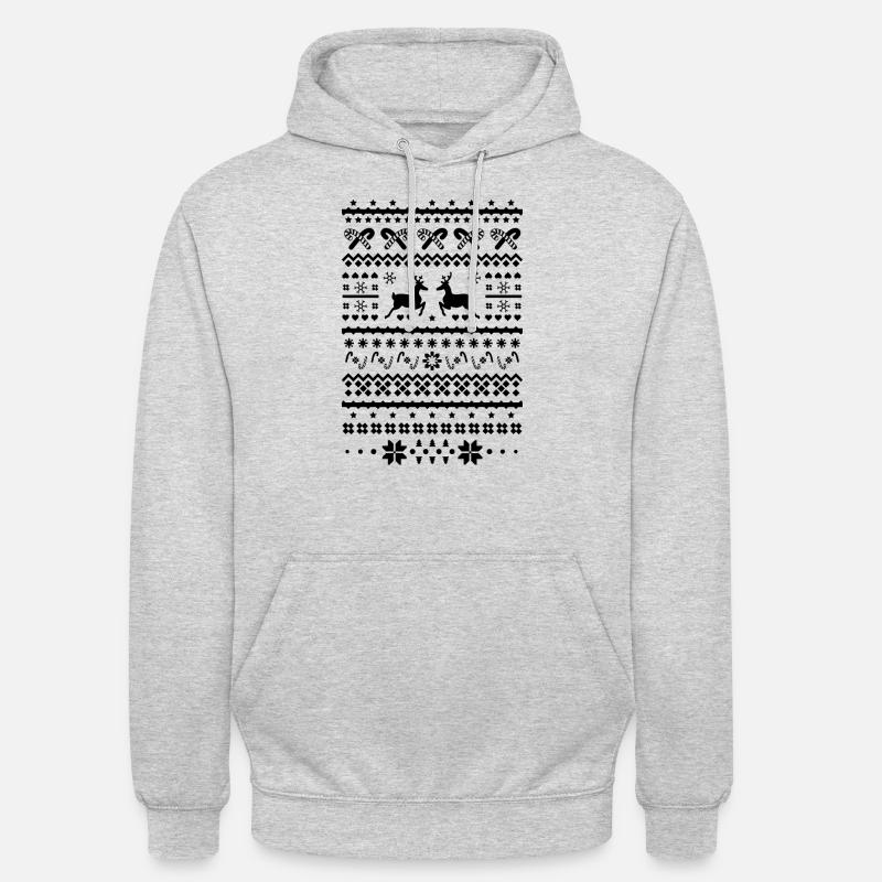 christmas reindeer reno de navidad - Sudadera con capucha unisex - gris claro jaspeado