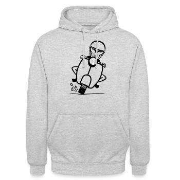 motorroller rasen witzig - Unisex Hoodie - Hellgrau meliert - Vorne - Alina (178cm) & Michal (187cm)