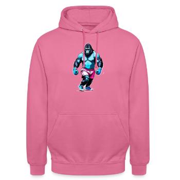 Boxen Gorilla Boxershorts - Unisex Hoodie - Pink - Vorne - Alina (178cm) & Michal (187cm)