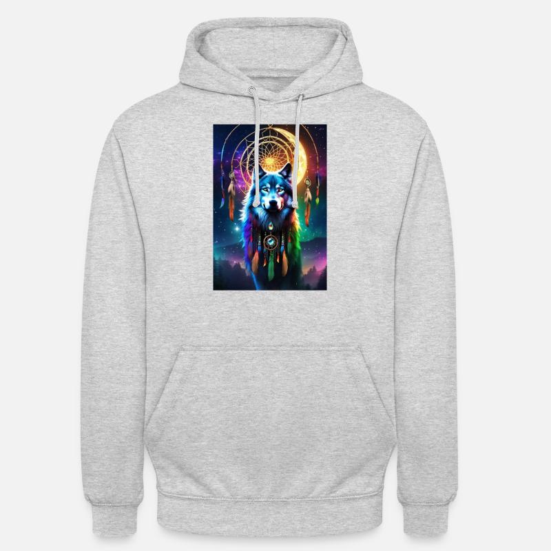 Le loup à vos côtés - Sweat-shirt à capuche unisexe - gris clair chiné