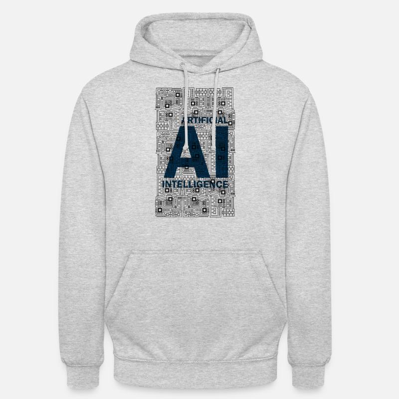 AI - Artificial intelligence - KI - Unisex Hoodie - Hellgrau meliert