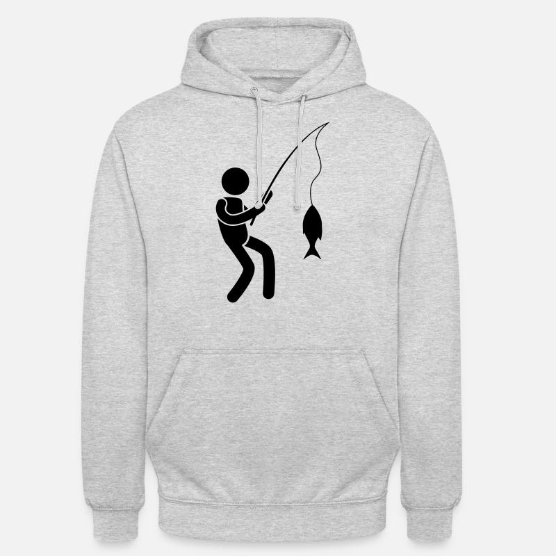 Pêche pêche homme pêche - Sweat-shirt à capuche unisexe - gris clair chiné