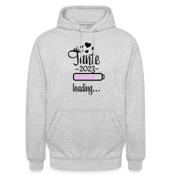 tante 2023 2f 19 - Unisex Hoodie - Hellgrau meliert - Vorne - Alina (178cm) & Michal (187cm)