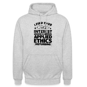 Angewandte Ethik lustiges Geschenk - Unisex Hoodie - Hellgrau meliert - Vorne - Alina (178cm) & Michal (187cm)