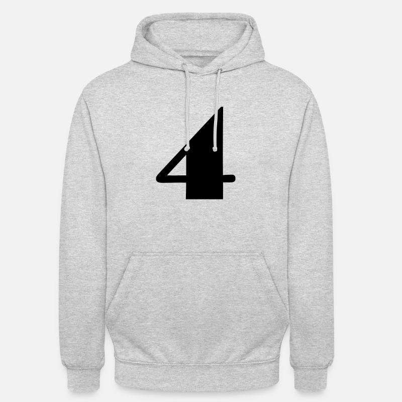 4 ANS,4e ANNIVERSAIRE,ANNIVERSAIRE 4 ANS - Sweat-shirt à capuche unisexe - gris clair chiné