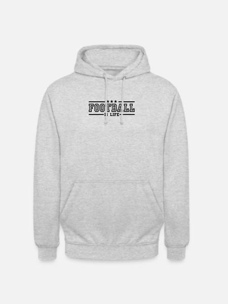 football is life deluxe - Uniseks hoodie - lichtgrijs gemêleerd