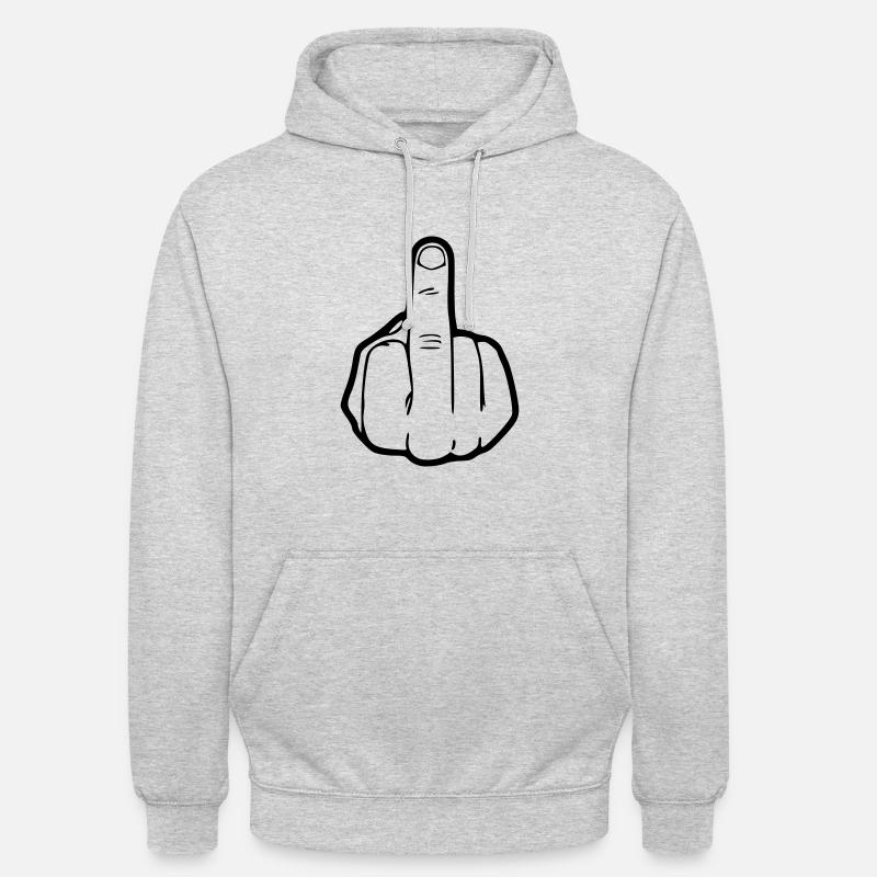 Mittelfinger - Unisex Hoodie - Hellgrau meliert