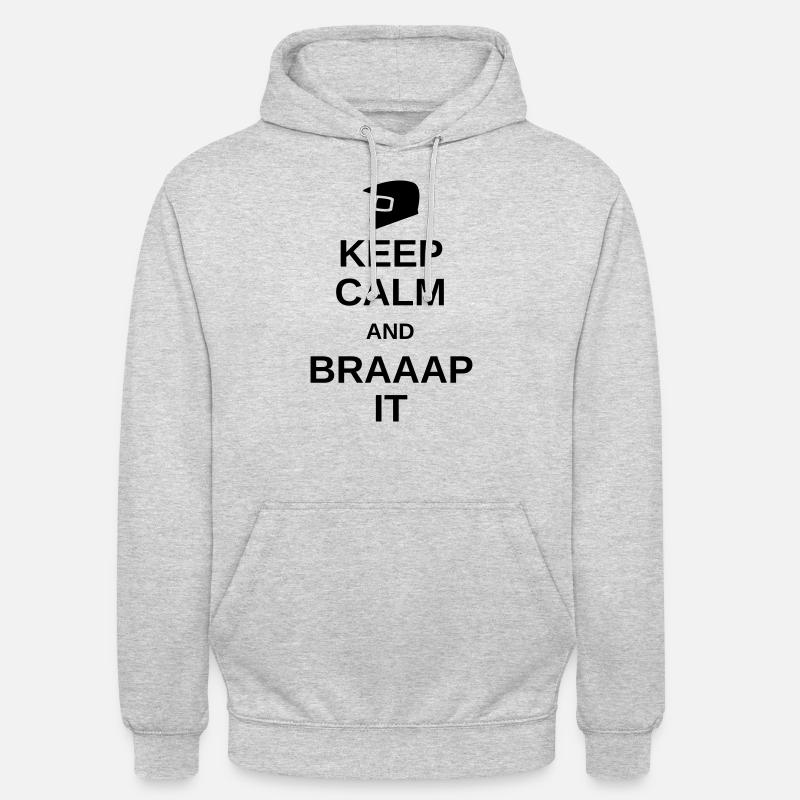 Keep calm and braaap it - Sweat-shirt à capuche unisexe - gris clair chiné