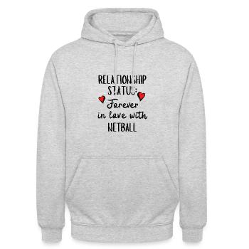 Beziehungsstatus: Für immer verliebt in Netball - Unisex Hoodie - Hellgrau meliert - Vorne - Alina (178cm) & Michal (187cm)