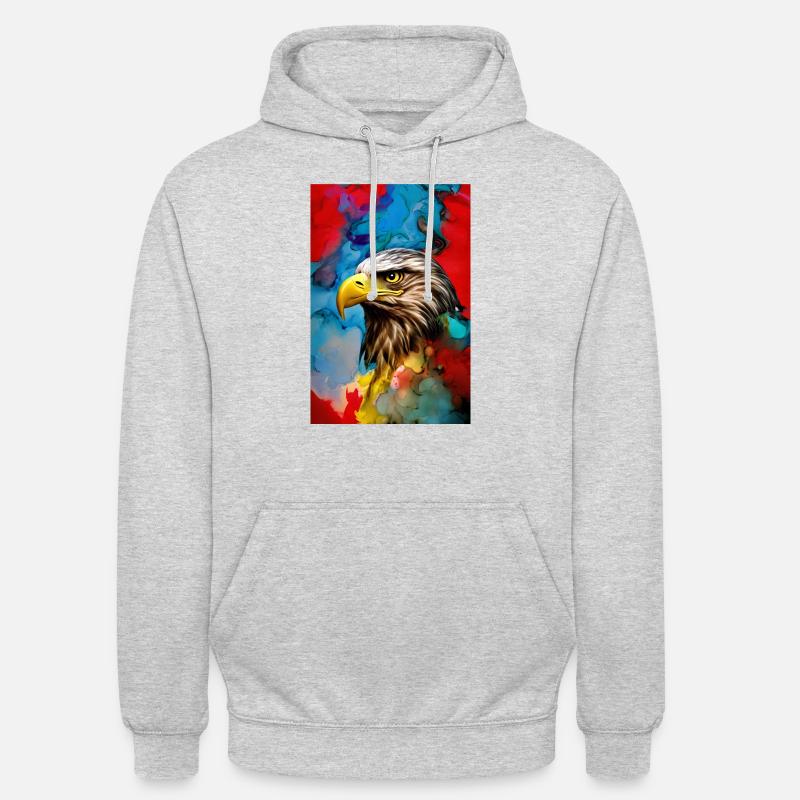 Conception d’un aigle - Sweat-shirt à capuche unisexe - gris clair chiné