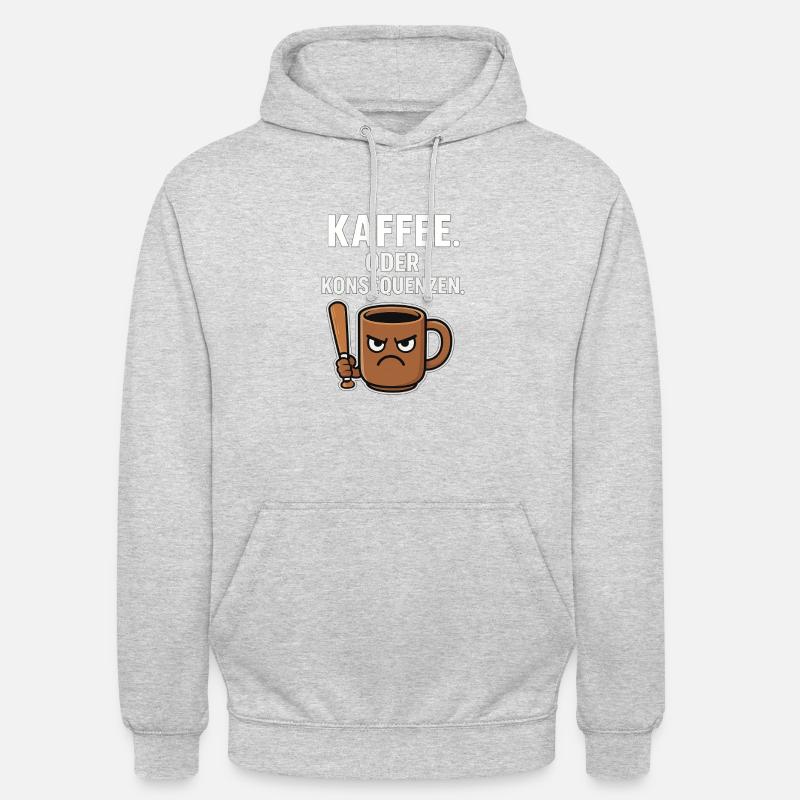 Café ou Conséquences - Sweat-shirt à capuche unisexe - gris clair chiné
