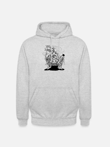 22 rot1 - Unisex Hoodie - Hellgrau meliert