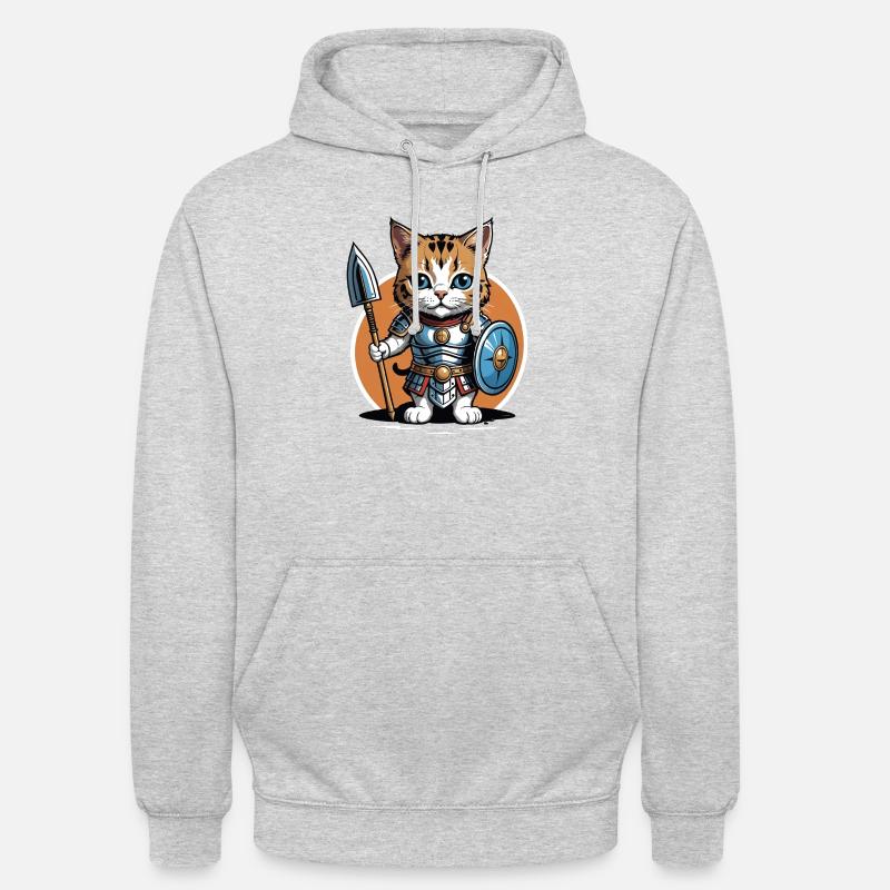 Chat Guerrier Romain Chat Cadeau - Sweat-shirt à capuche unisexe - gris clair chiné