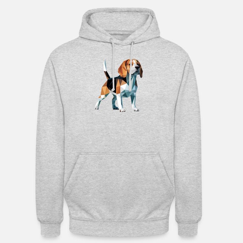Bulldog - Cool Low Poly Logo - Sweat-shirt à capuche unisexe - gris clair chiné