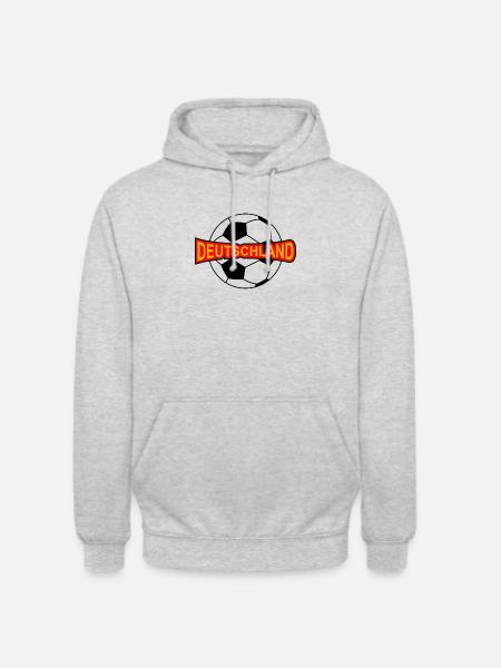 Deutschland mit Fussball - Unisex Hoodie - Hellgrau meliert