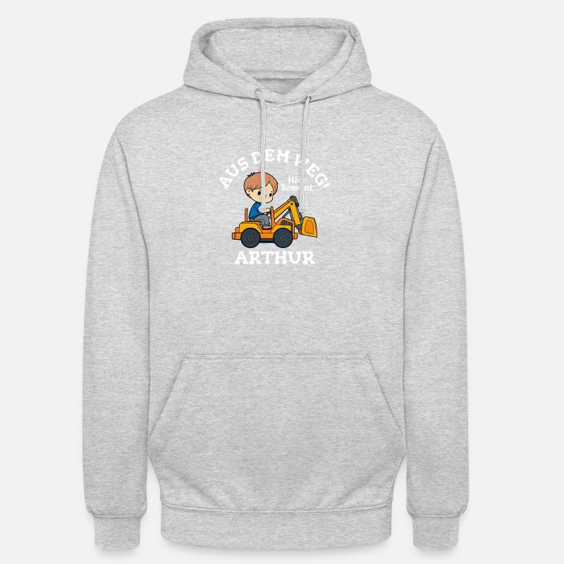 Arthur Vorname Bagger - Unisex Hoodie - Hellgrau meliert