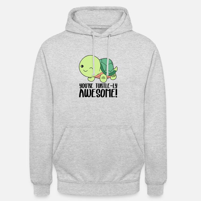 Knipning Cute Turtle - Du er turtle-ly awesome - Hættetrøje unisex - lysegrå meleret